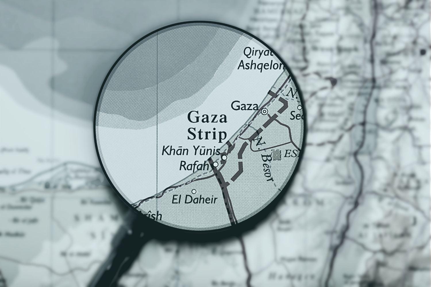 Map showing Gaza